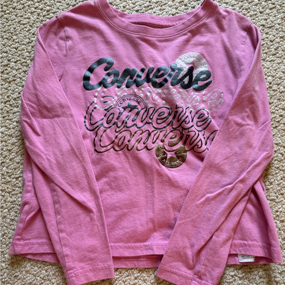 Converse Kids Graphic Pink Long Sleeve Tee